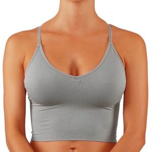 Grey Criss Cross Bralette
Crop Top Removable Padding